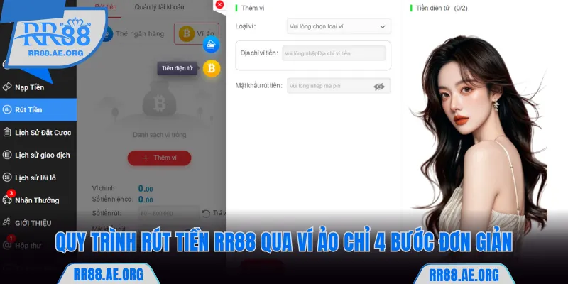 Quy trình rút tiền RR88 qua ví ảo chỉ 4 bước đơn giản