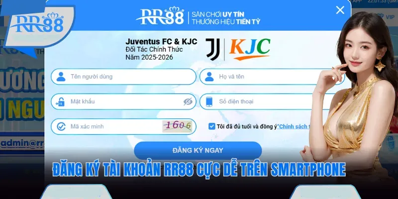 Đăng ký tài khoản RR88 cực dễ trên smartphone